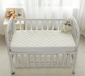 Premium Hypoallergenic Unbleached Bamboo Terry Quilted Baby Crib Waterproof Mattress Cover Baby Cot Protector With TPU