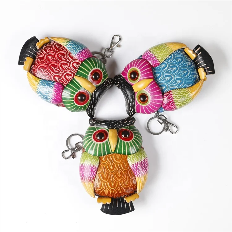 Лидер продаж, винтажный кошелек из воловьей кожи ручной работы с совами