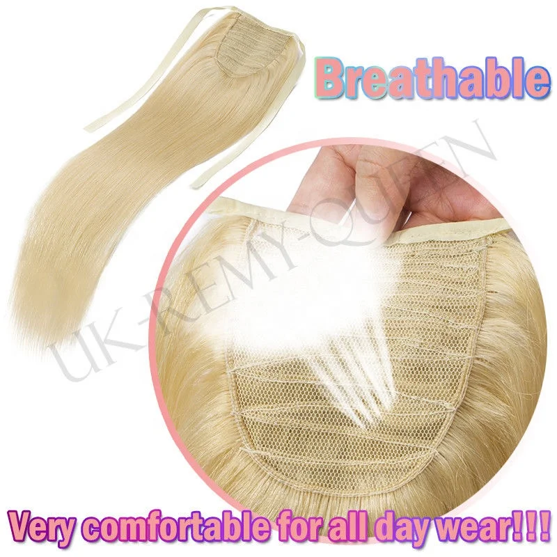 Темные черные прямые человеческие волосы для конского хвоста