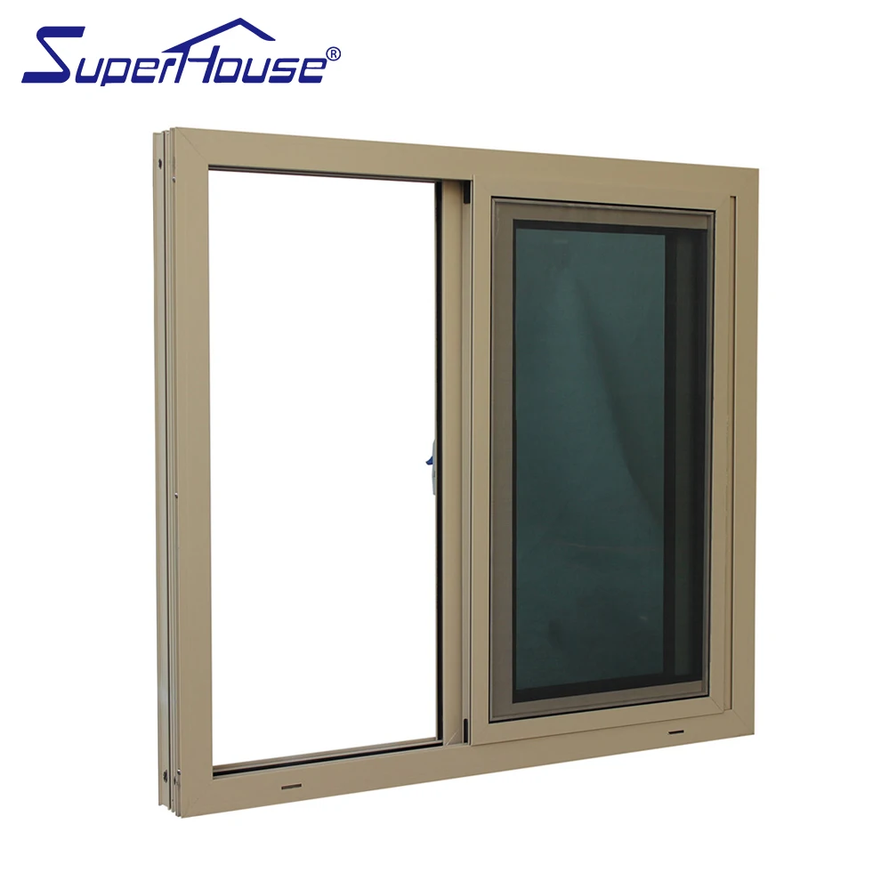 NFRC Certified double glass thermal break bronze color sliding windows