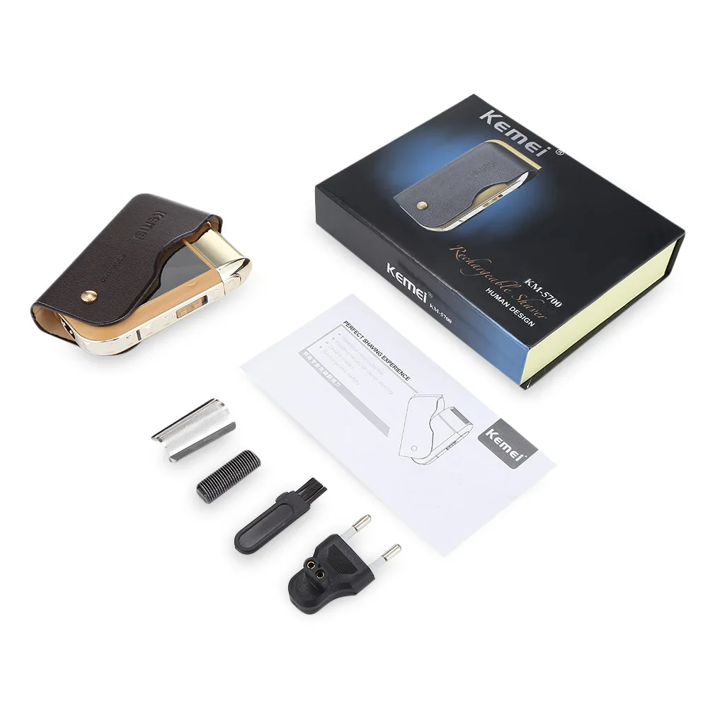 Kemei 5700  Reciprocatory Rechargeable Mini Electric Leather Shaver High End Gift
