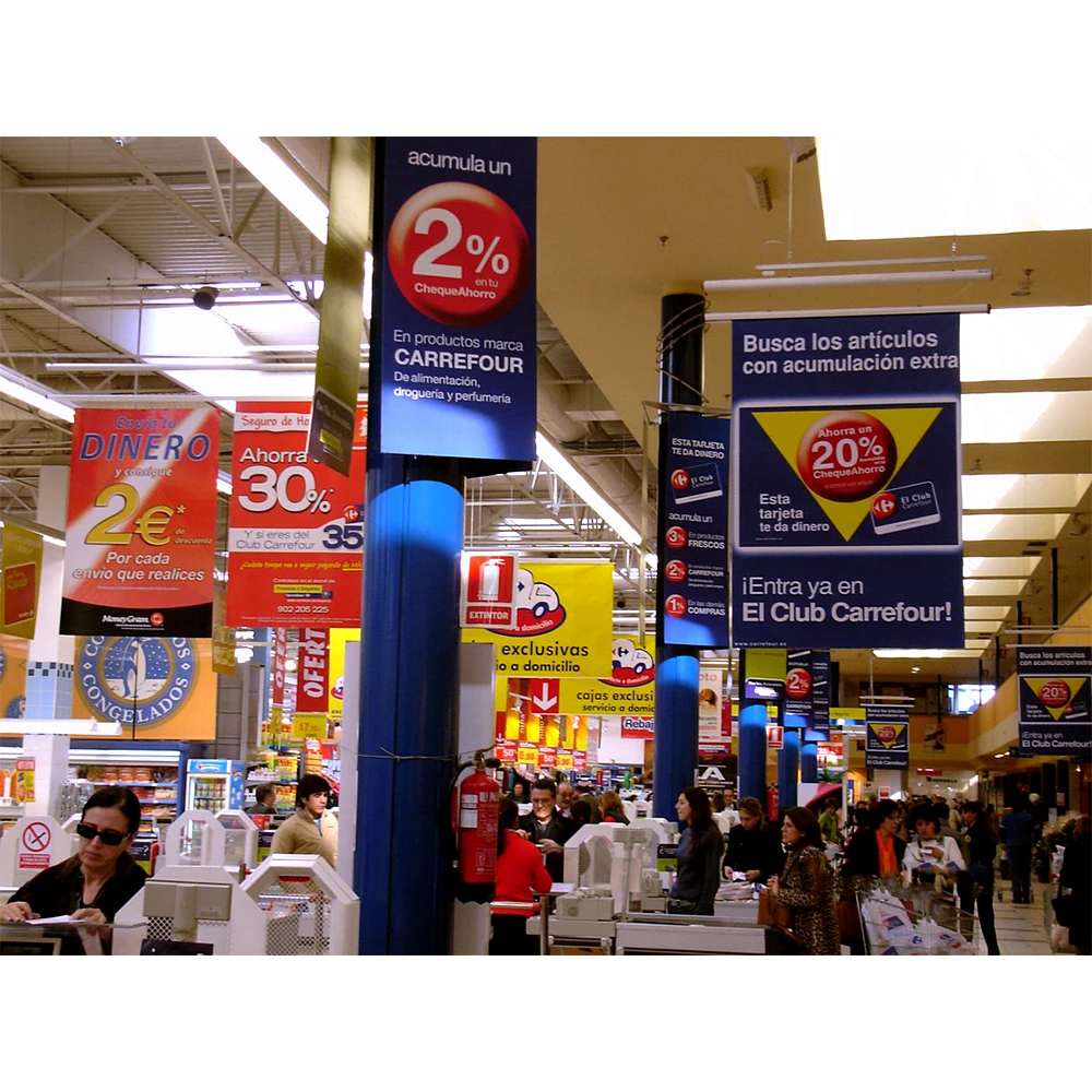 Ceiling Hanging Advertising Banner for Shopping Mall Sales Promotion Event CE Certified Promotional Flags & Banners