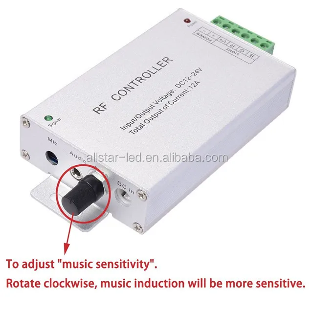 18Keys Sound Sensor RF Remote Music Activated Controller RF Controller LED Controller for RGB LED Strip Color Changing With Beat
