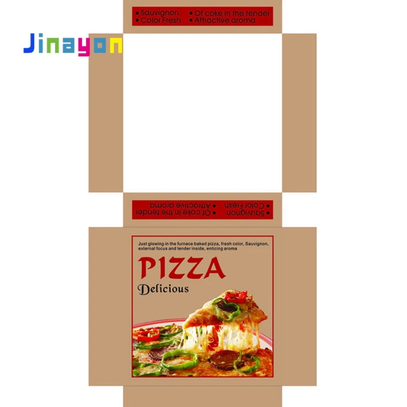Jinayon Engros Trykt Sekskant Kraftpapp Pizzaboks/Matvaregrad Boks