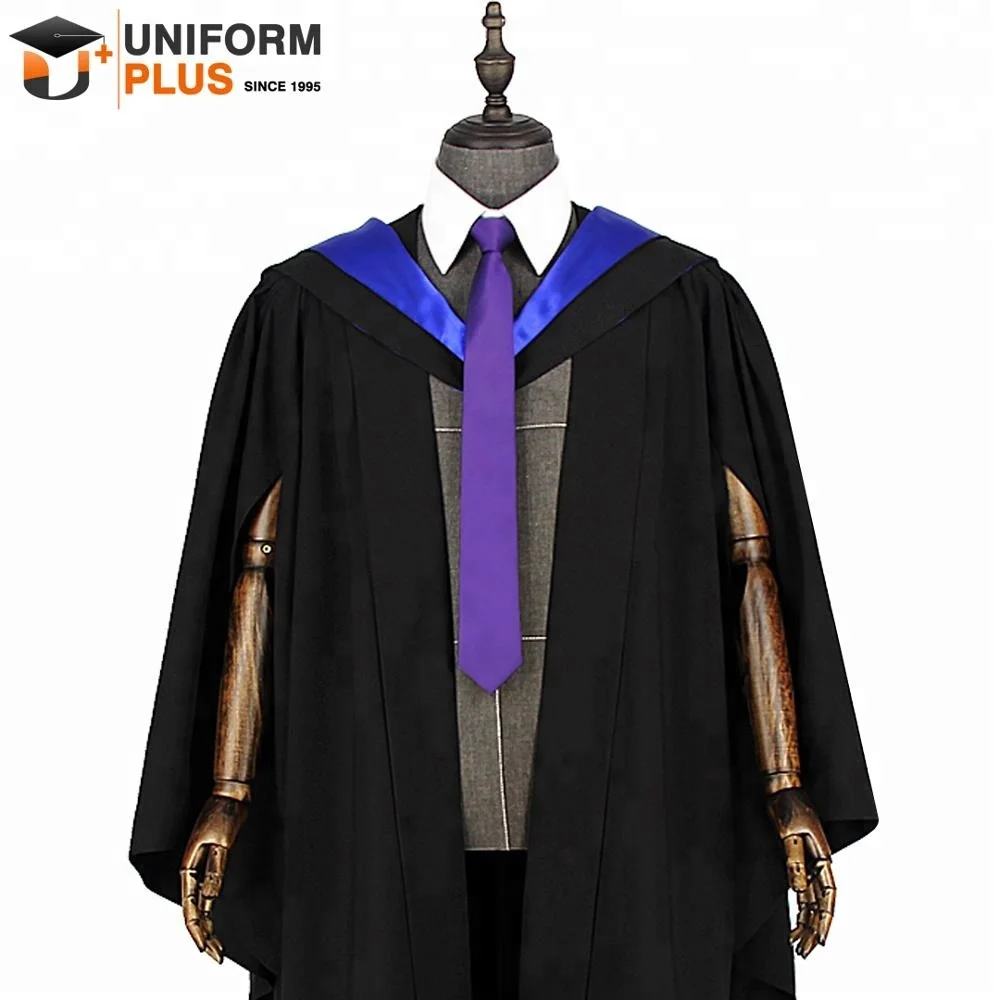 Wholesale High Quality Cambridge Oxford UK Black Bachelor Graduation Gowns and Caps With Hoods