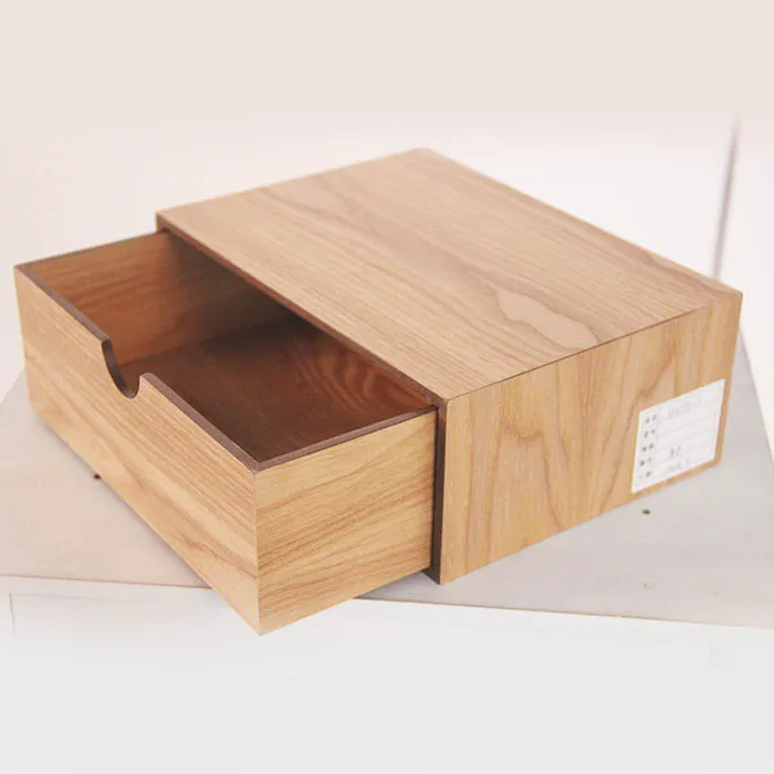 Natural Material MDF Wood Drawer Storage Organizer Box