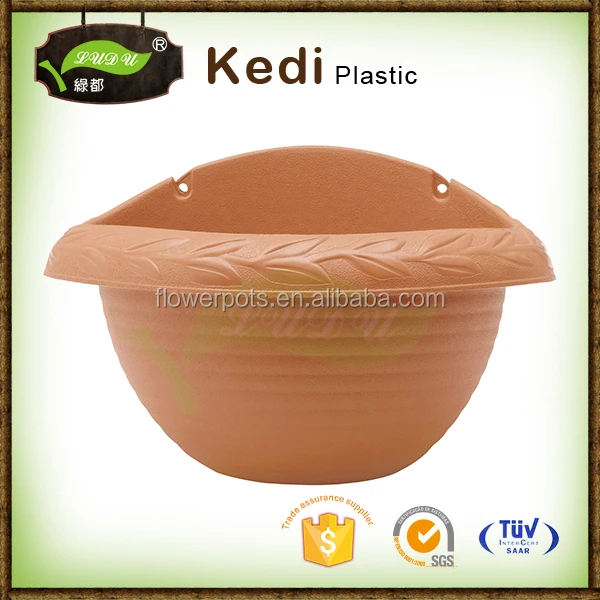 Plastic Semicircular Unique Flower Pots and Planters Hanging on the Wall