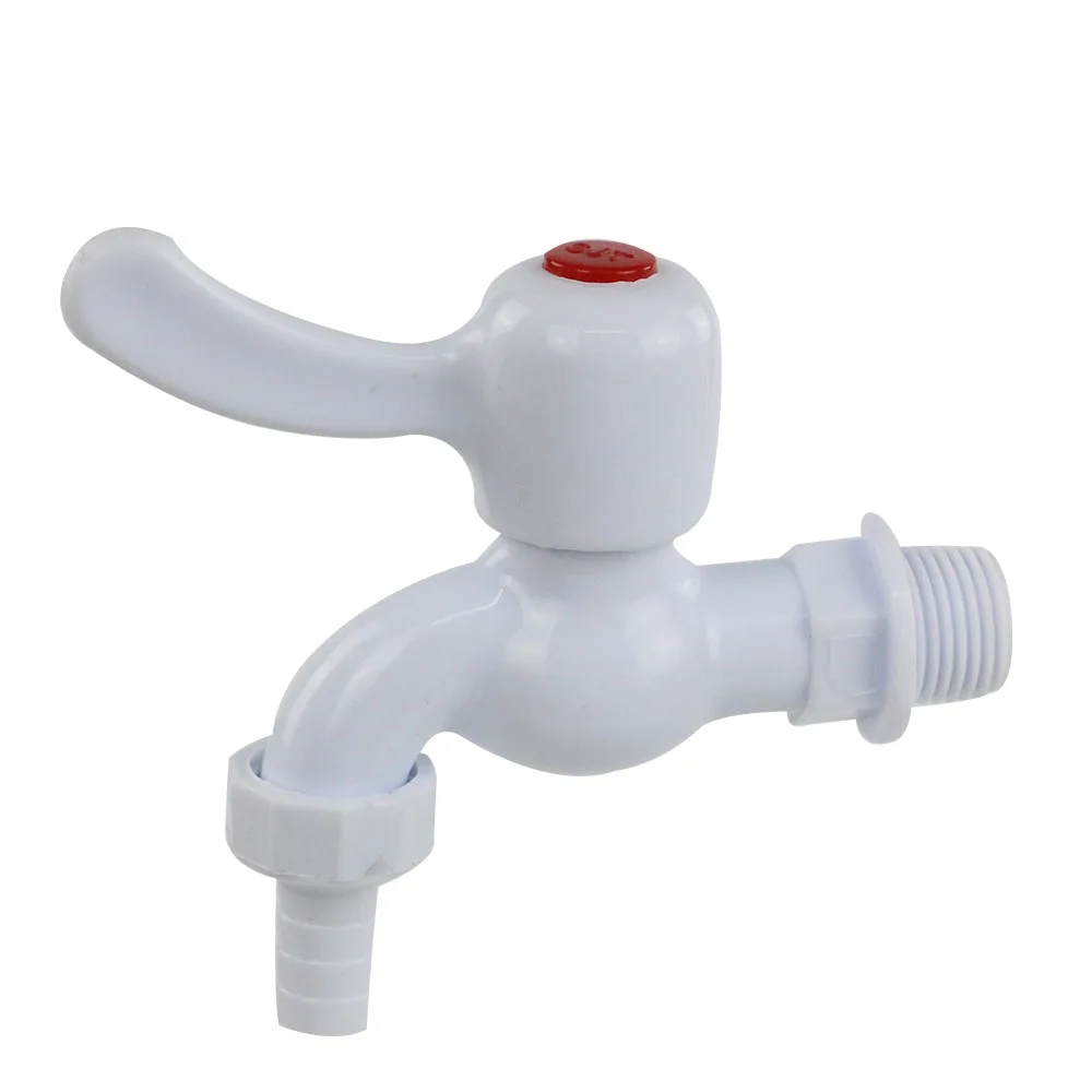 JS Plastic Bathroom Tap Bibcock With White Color