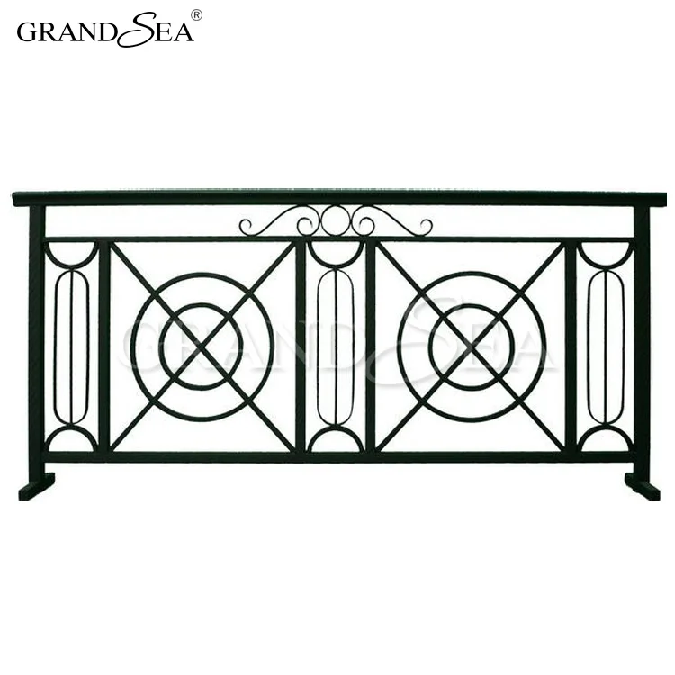 New Design Black Color  Metal Curved Stair Railing Kits  Price for Interior
