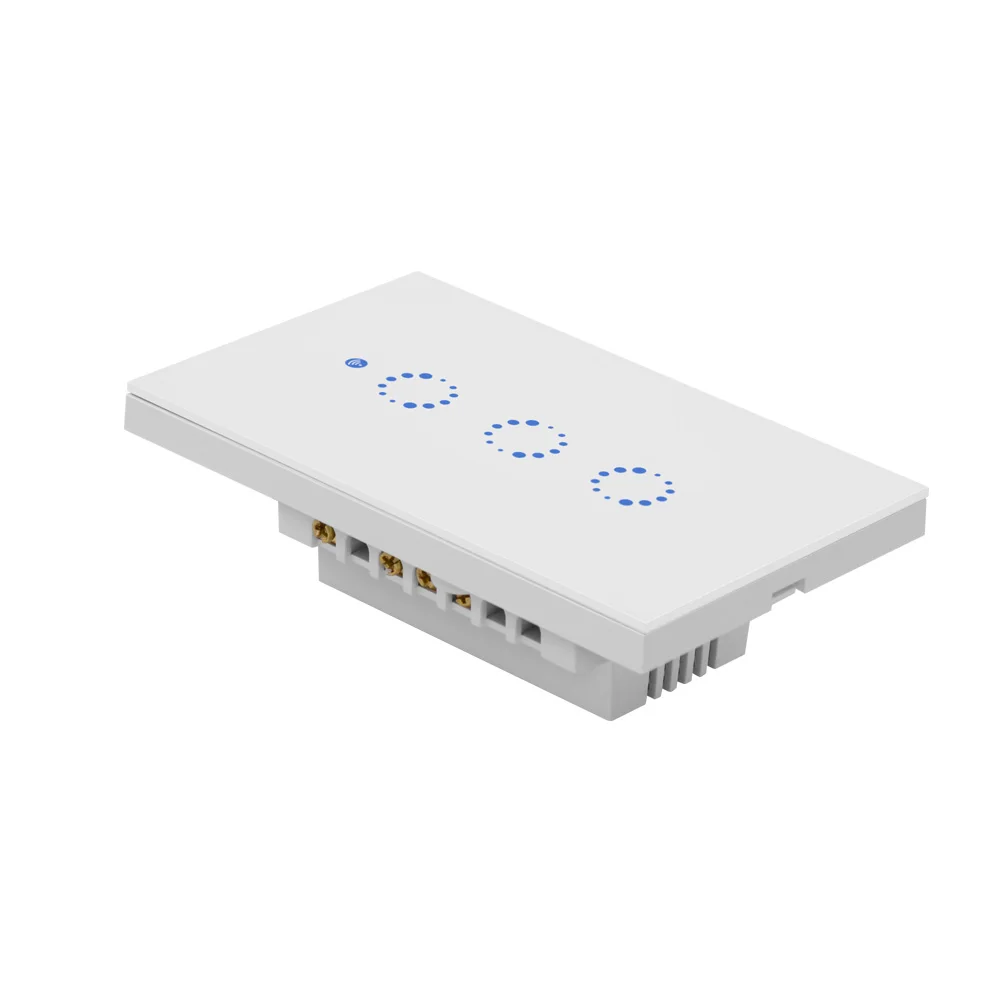 
 Интеллектуальный выключатель света SONOFF T1US 3C интеллектуальная беспроводная (Wi-Fi) 315 RF удаленное управление с помощью приложения стекло панель 3 банды LED подсветка умный дом 3 способом настенный светильник с сенсорным выключателем  