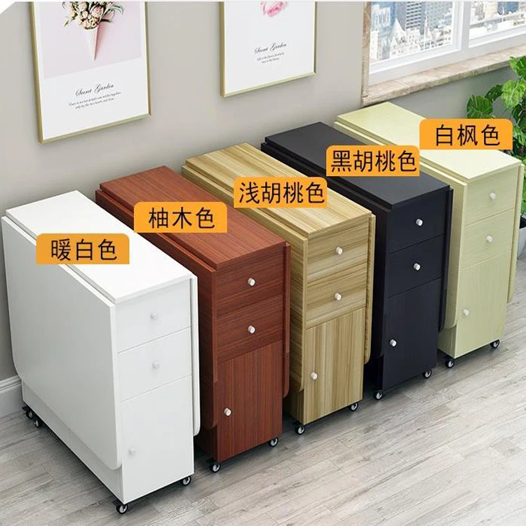 Rectangular Mobile Kitchen Locker Simple Dining Table Chair Combination Simple Modern Small Apartment Telescopic Folding Table