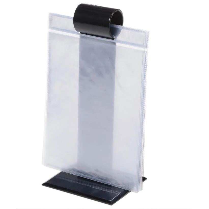 Custom Hot Sale Tabletop T Shape Pocket Sign Holder Roll Menu Stand