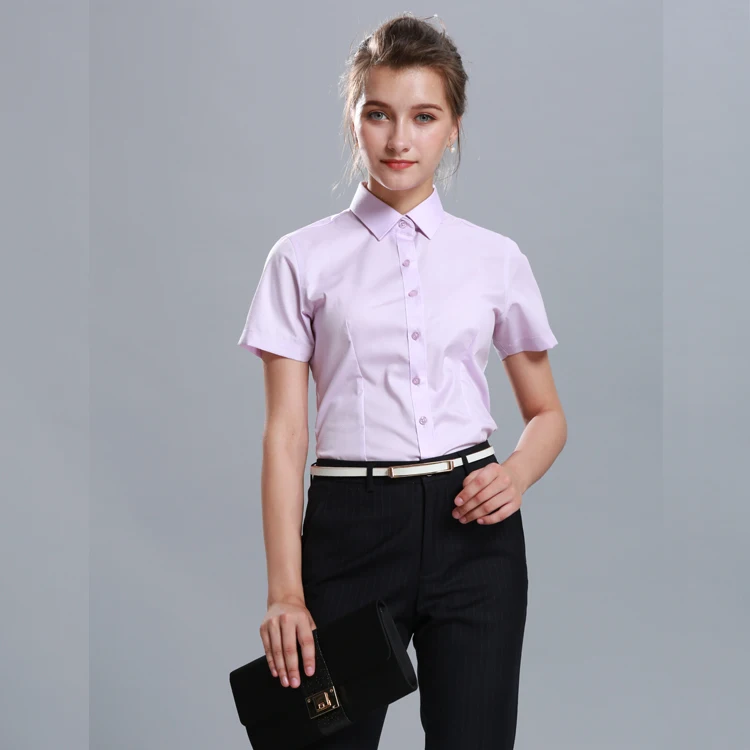 Short Sleeve Formal Pants And Shirts For Ladies Custom Women's