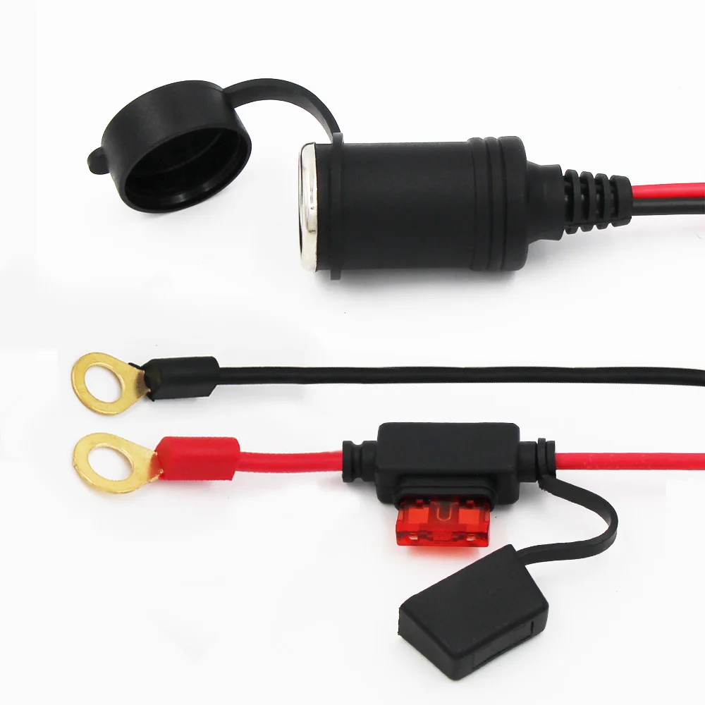 Car Replacement 12V Cigarette Lighter 10A Fuse socket Plug to To tail wires Terminal 3FT Cables 20