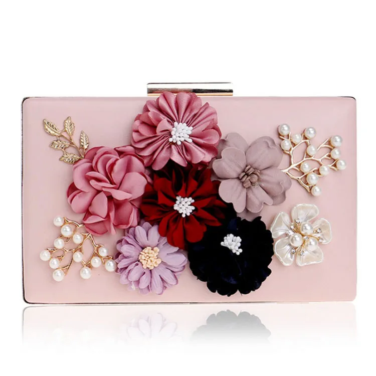 Pink Flowers Clutch Bags Wedding Bags