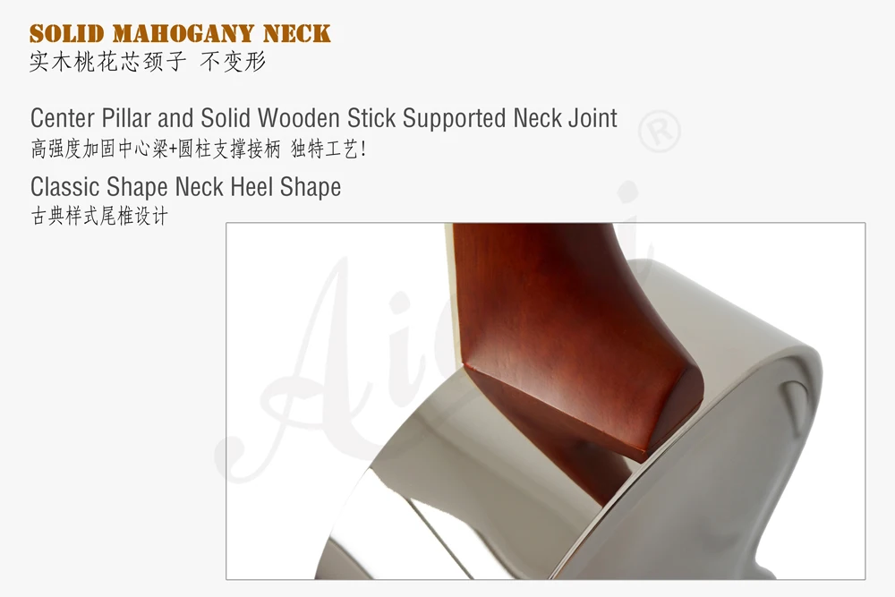 Aiersi Brand Bell Brass Biscult Bridge Resonator Guitar Acoustic