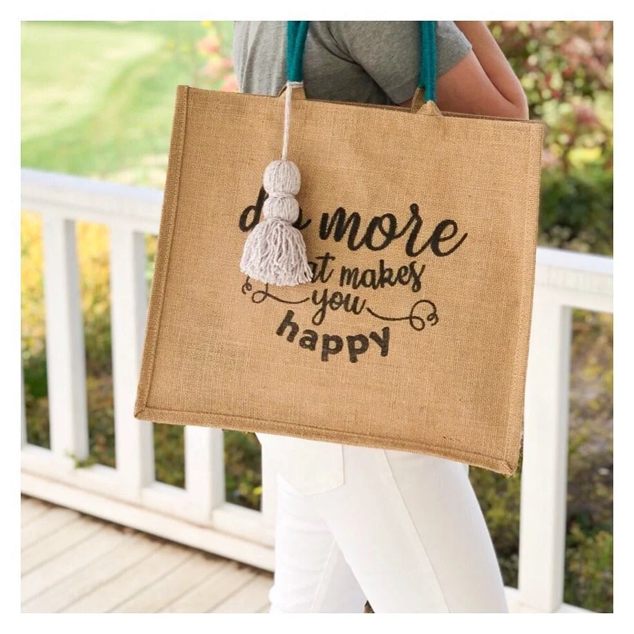 Cheap Promotional Natural Color Laminated Reusable Eco Shopping Jute Bag Tote Bags with Custom Printed logo