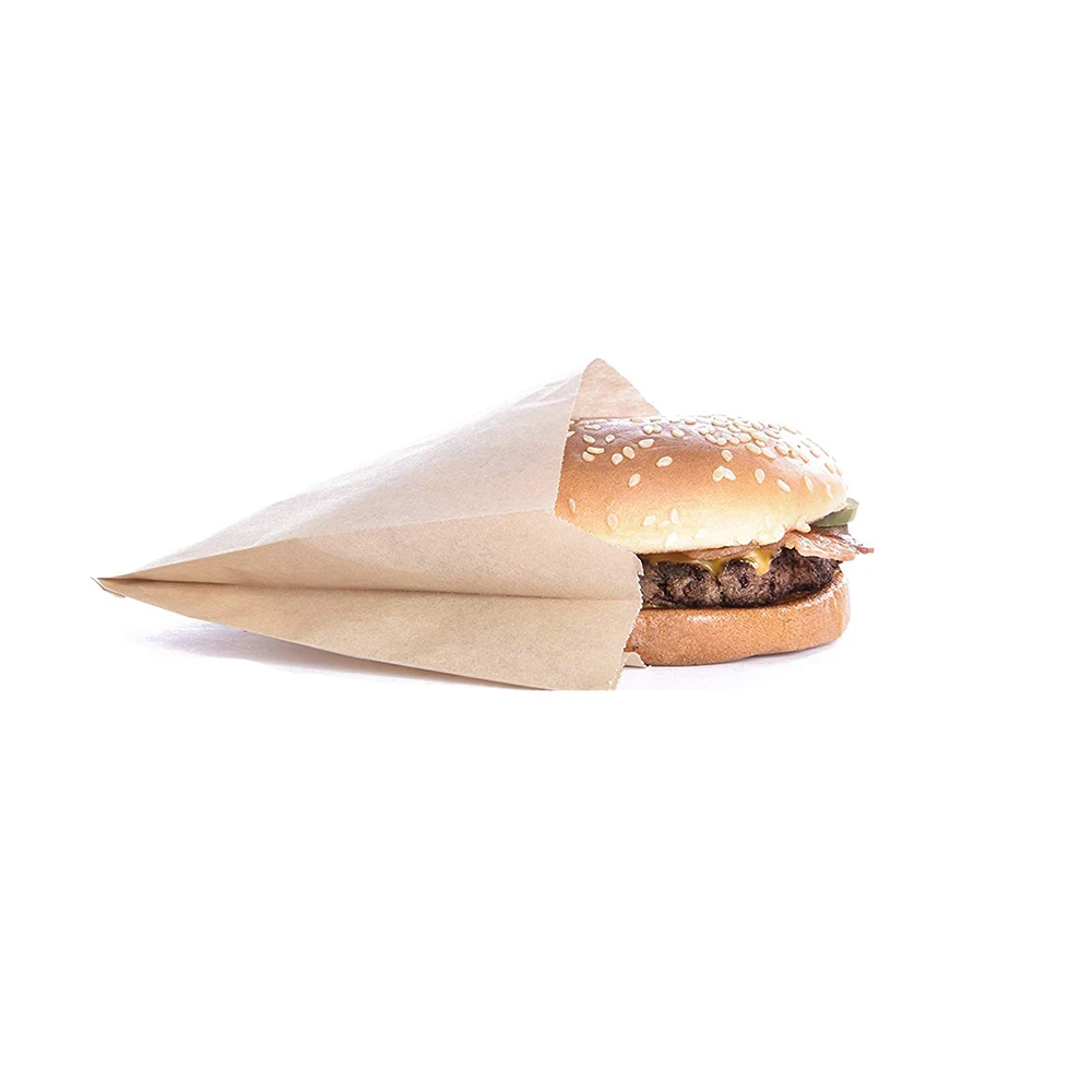100 x High Quality 10" x 10" White Greaseproof Paper Bags Food Chips Sandwich 