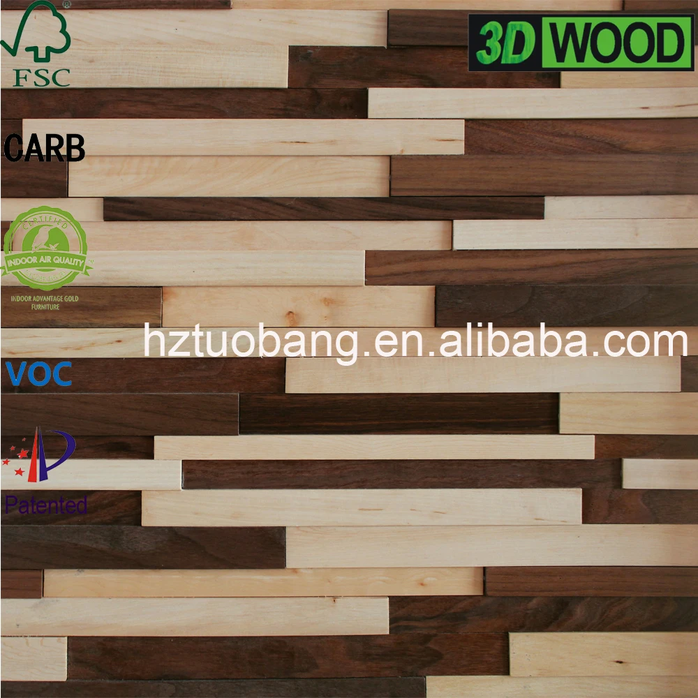 Other Wood Planks Mixed Colors Walnut Interior Room Decor 3d Wood Wall