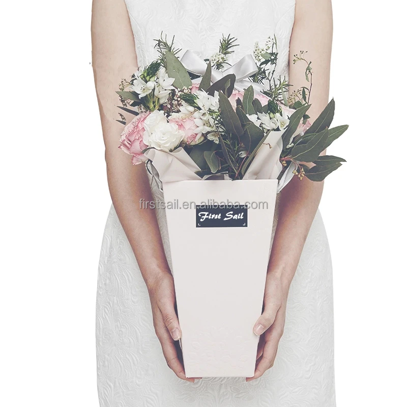 Hot Factory New Custom Paper Paper Bag Flower Vase Flat Folding Flower Packaging Gift Boxes
