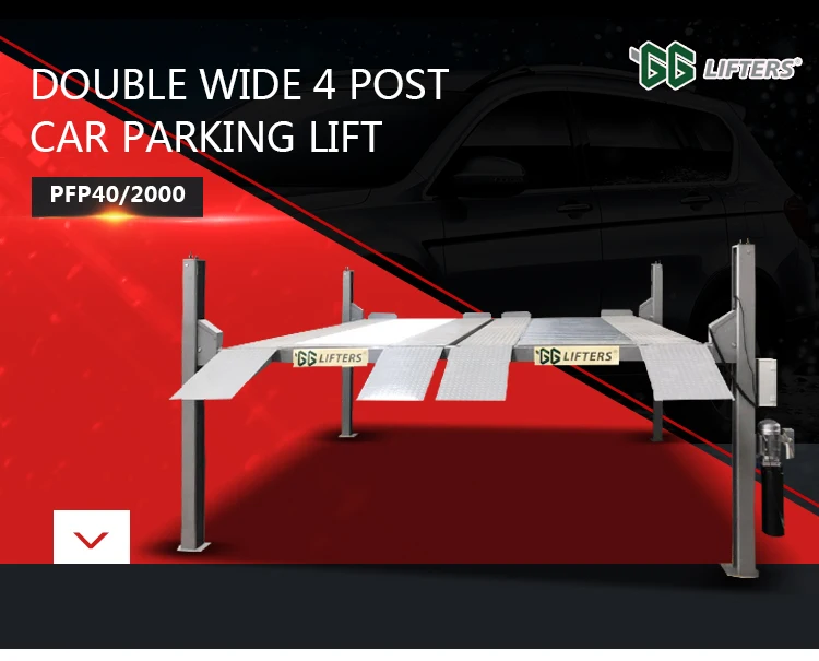 Double Car Port Two-level Auto Parking System Four Post Motor-driven ...