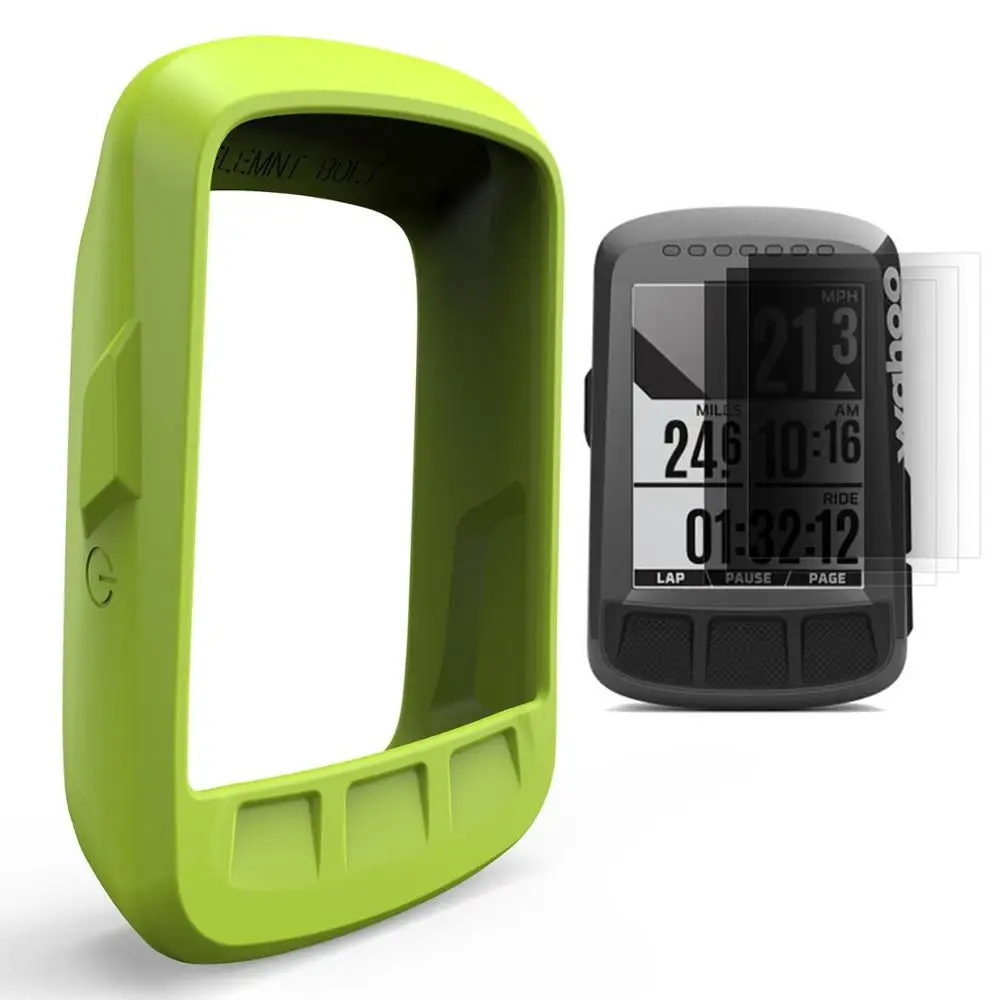 Wahoo Bolt GPS Bike Computer Screen Protector Silicone Gel Skin Case with Rubber Charm Covers the Entire Screen