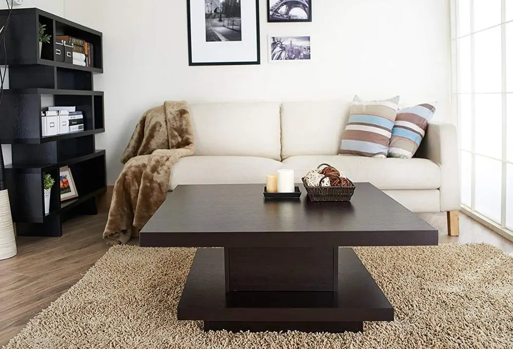 2023 Wooden Square Coffee Table Simple Modern Coffee Table for Living Room Furniture