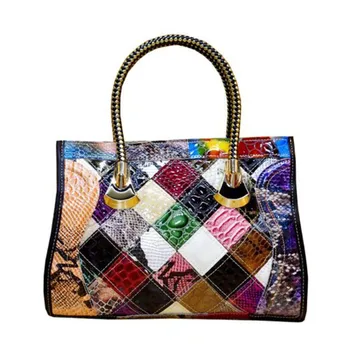 AILU snakeskin grain women luxury genuine leather handbag italian leather handbag for women real leather ladies bag