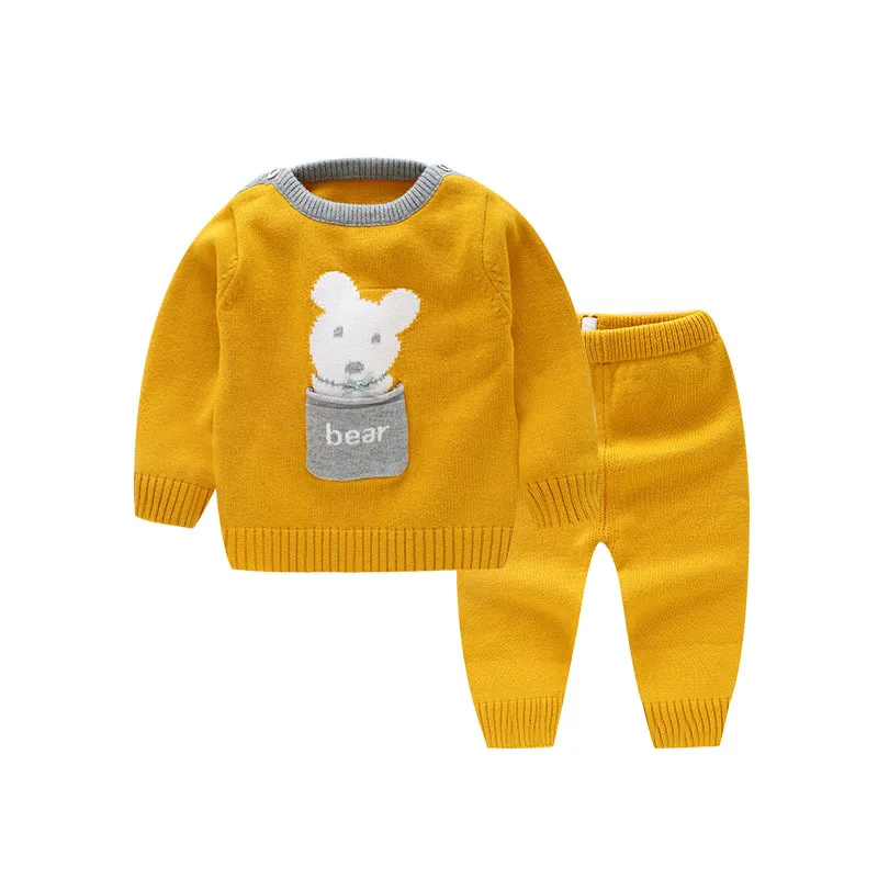 China Factory Product Sweater Designs for Baby Girls Knitted Cardigan Sweater Baby Sweater Set