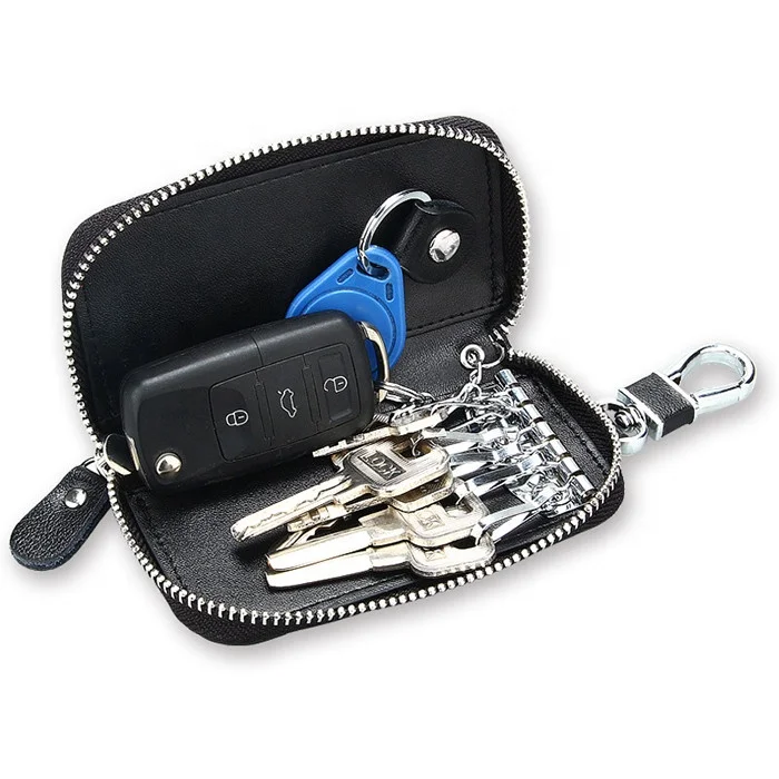Source Zip Around Men Remote Key Case Wallet Leather Car Key Pouch with  RFID Chip on m.