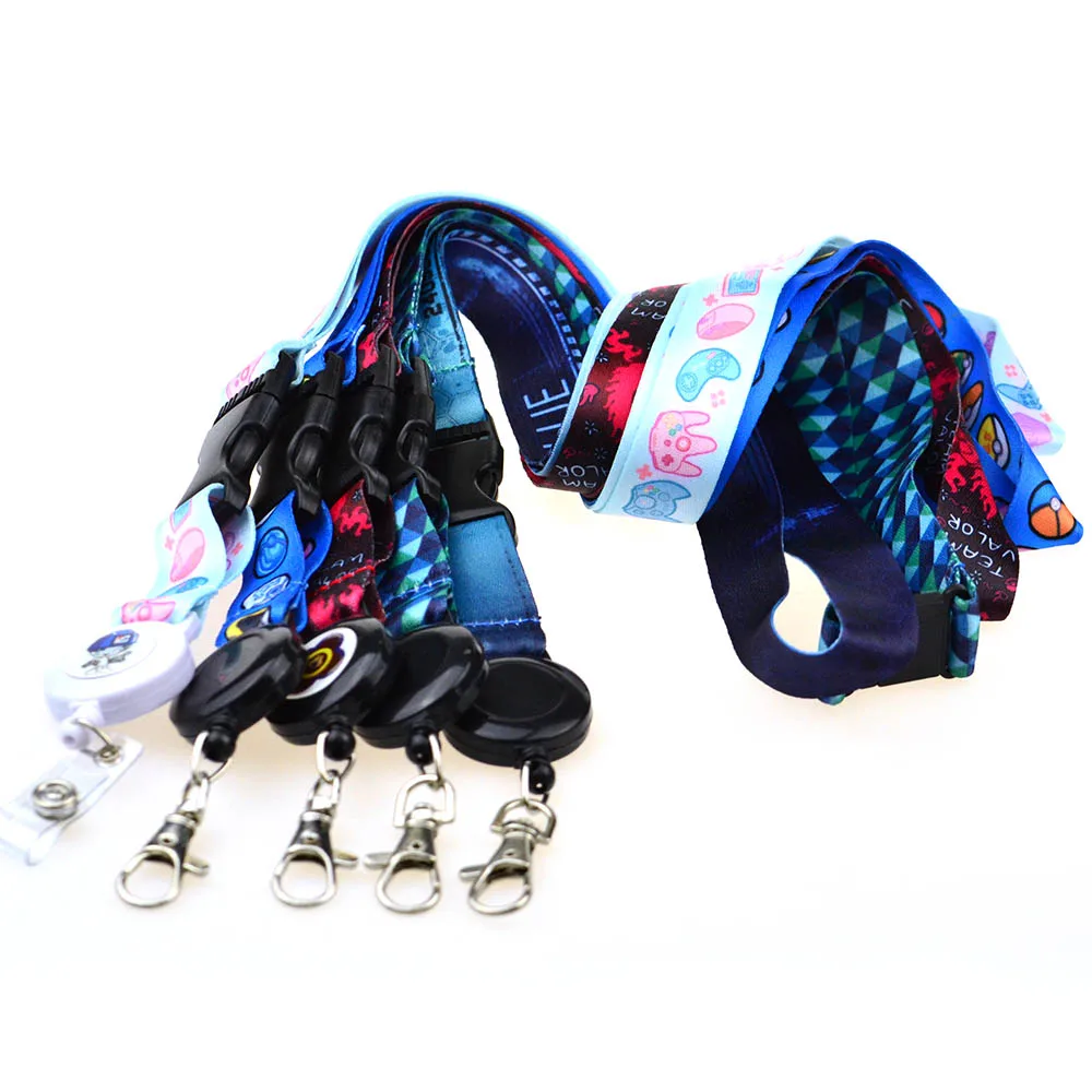 Artigifts Custom Designer Heated Transfer Printing Thin Straps Lanyard Neck Retractable Lanyard Id Card Badge Holder Accessories