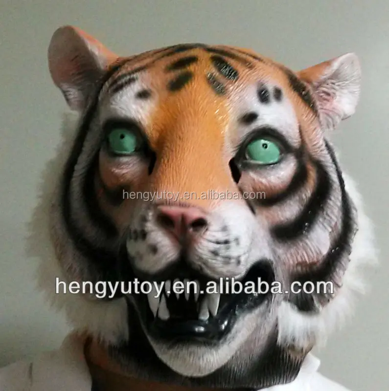 Caoutchouc Tiger Overhead masque Déguisement Robe en Caoutchouc Animal Masque #US 