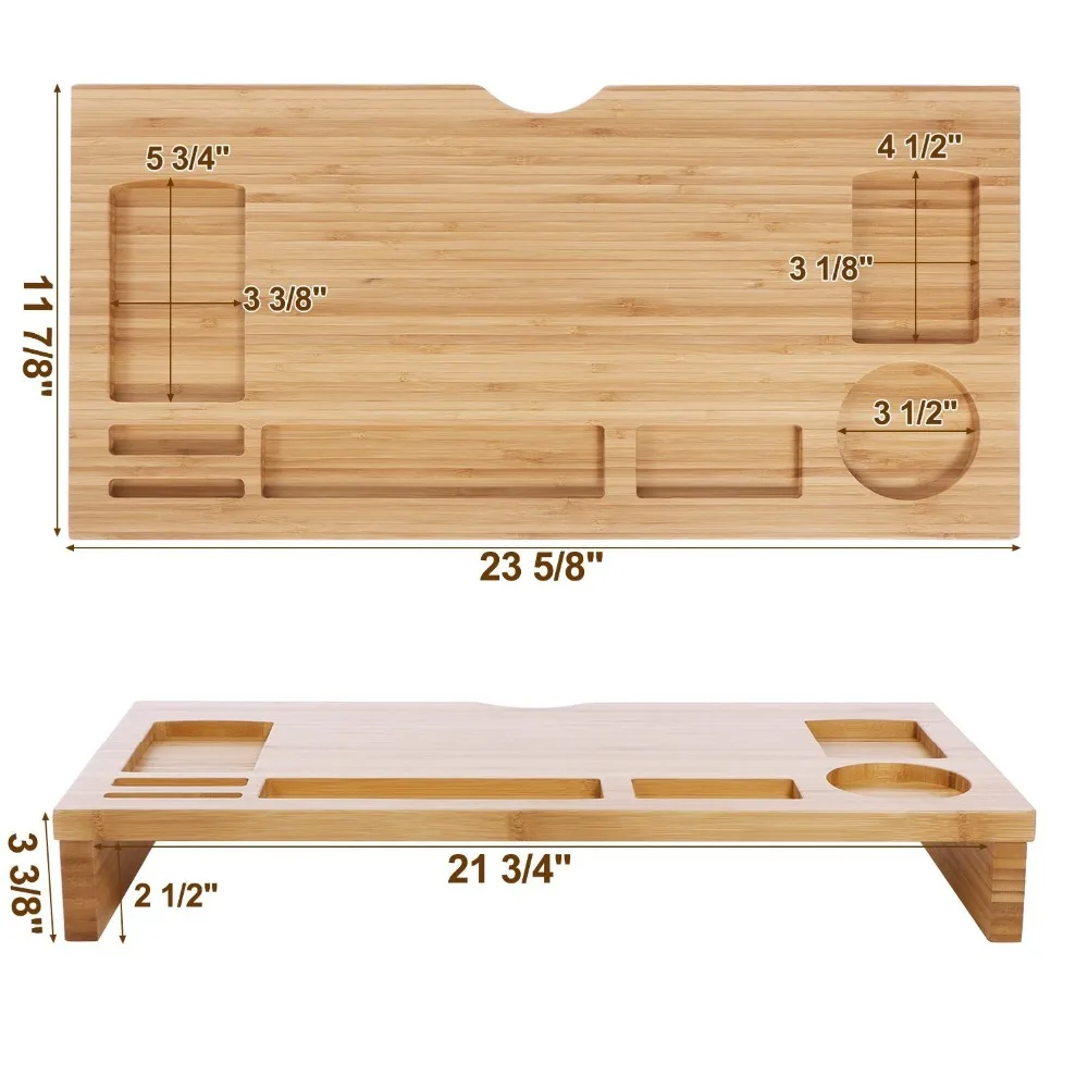 Подставка для монитора из бамбука, деревянный Настольный столик, стойка-органайзер, современный естественный мост, стол для ноутбука, коммерческая мебель