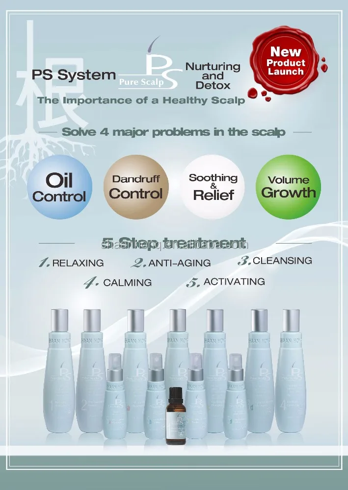 PS System Ginger Formula Hair Shampoo for Adults Gel Form Scalp Purifying Oil Control Hair Care and Growth