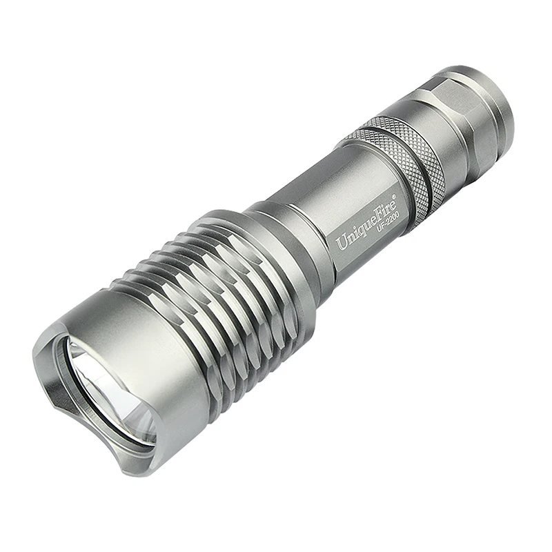 For UniqueFire 10W Powerful LED Flashlight with 2200 for CREE XM-L2 White LED Aluminum Alloy Body IP65 Rating