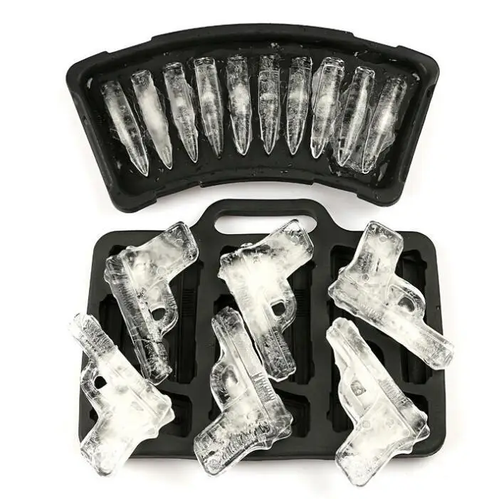 HY AK47 Bullet and Gun Shape Cake Pan Candy Mold Ice Tray Set