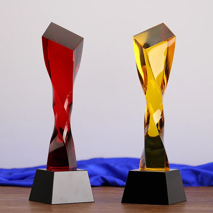 2023 New coming Pillar first trophy china customized crystal trophies