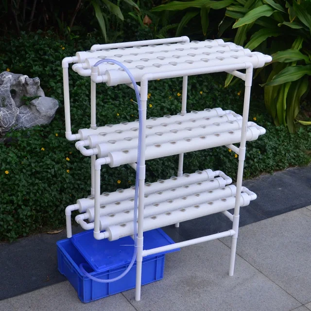 NFT 3 Layer 12  Pvc Pipe Hydroponic System With LED  to  Grow  Vegetable Garden Greenhouse Hydroponics Plastic