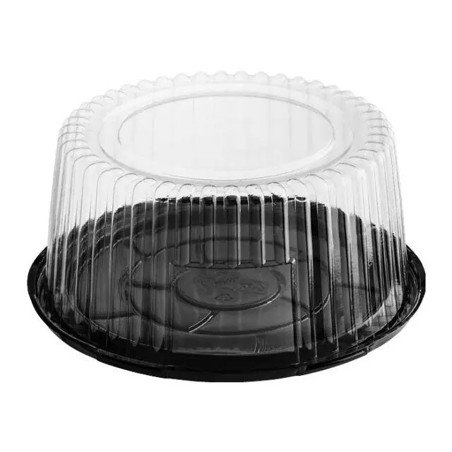 Customized PET Transparent Disposable Plastic Round Wedding Cake Packaging Container Boxes for Cake Packing