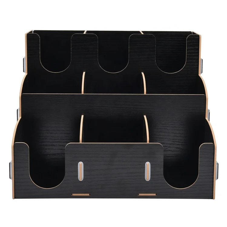 9 отсек кофе приправы Органайзер черный большой пространство многоразового использования Собранный деревянный бумажный стаканчик Органайзер