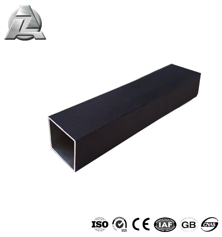Aluminium Square Tubes Powder-Coated Aluminium Profile Aluminium Hollow 80 X 80 X 3 Mm X 2000 Mm Black RAL 9005 - View #5