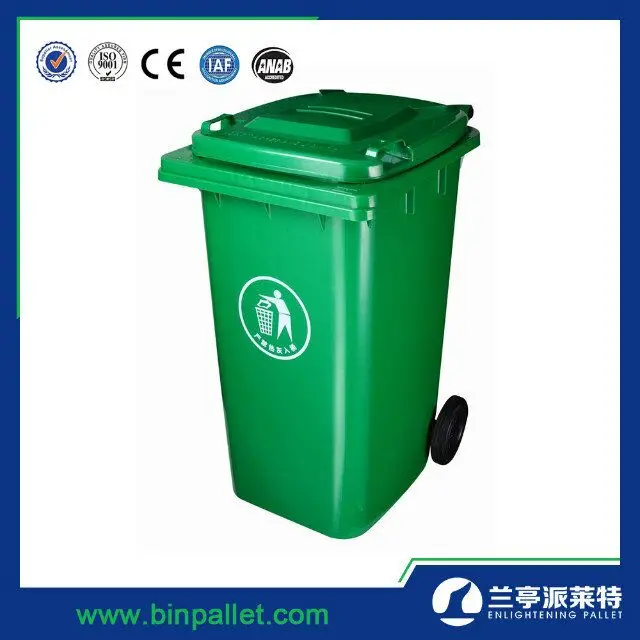 Green Color Outdoor Garbage Bin 120 Liter Plastic Dustbin 13 Gallon Trash Can