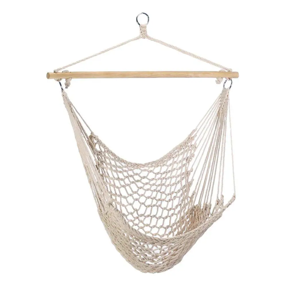 Hanging Rope Hammock Chair With Wood Stretcher Buy Hanging Rope Chair