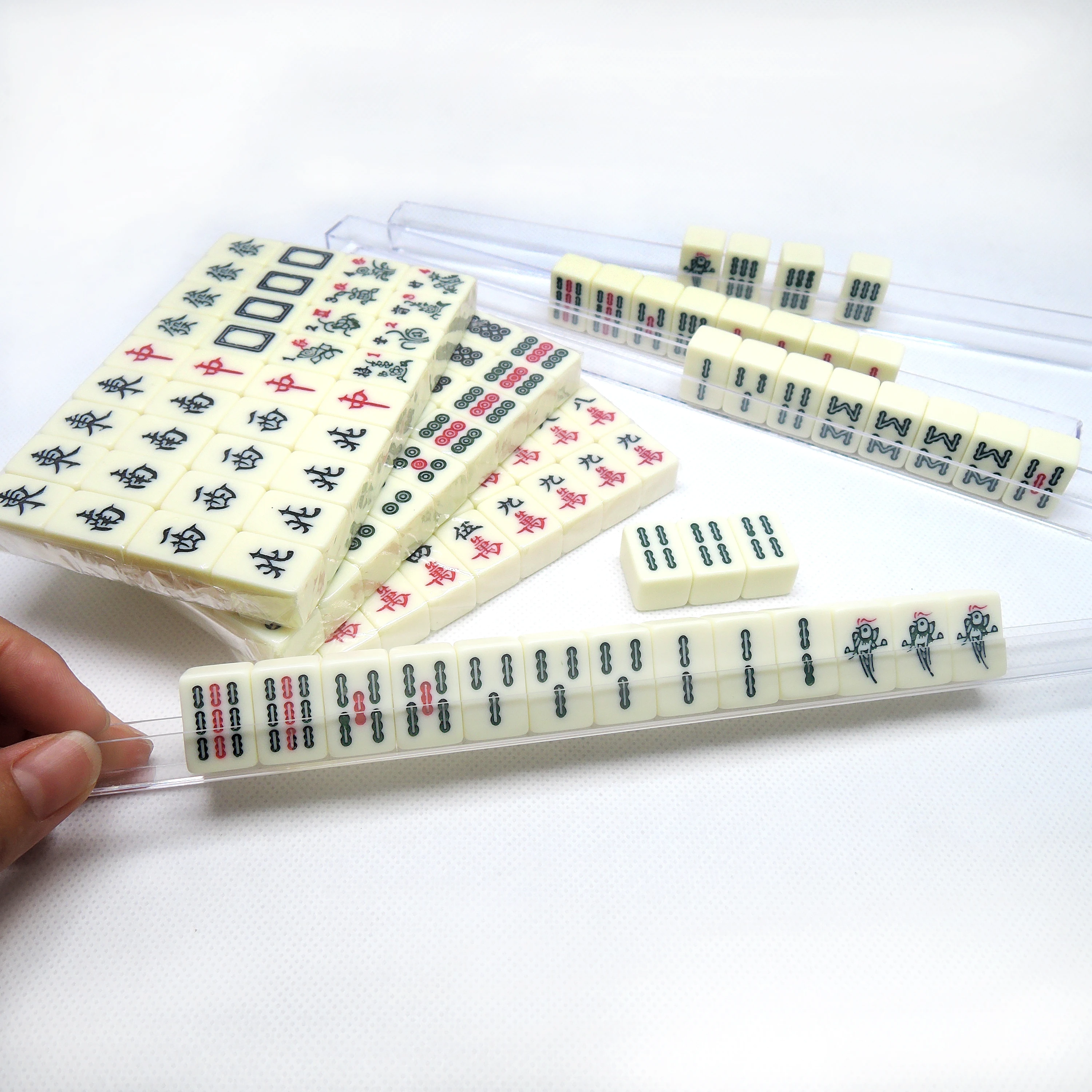 Source Wholesale white ivory Jade color 2.0cm Chinese Mahjong Custom High  Quality Mini Acrylic Mahjong Set on m.