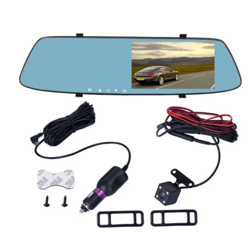 Dash Cam Rear View Mirror 4.3 Inch Rearview Mirror Car Dvr Full Hd 1080p  Driving Camera Dual Lens - Buy Dash Cam Rear View Mirror,Dual Camera Dash  Cam,Dash Cam Product on Alibaba.com
