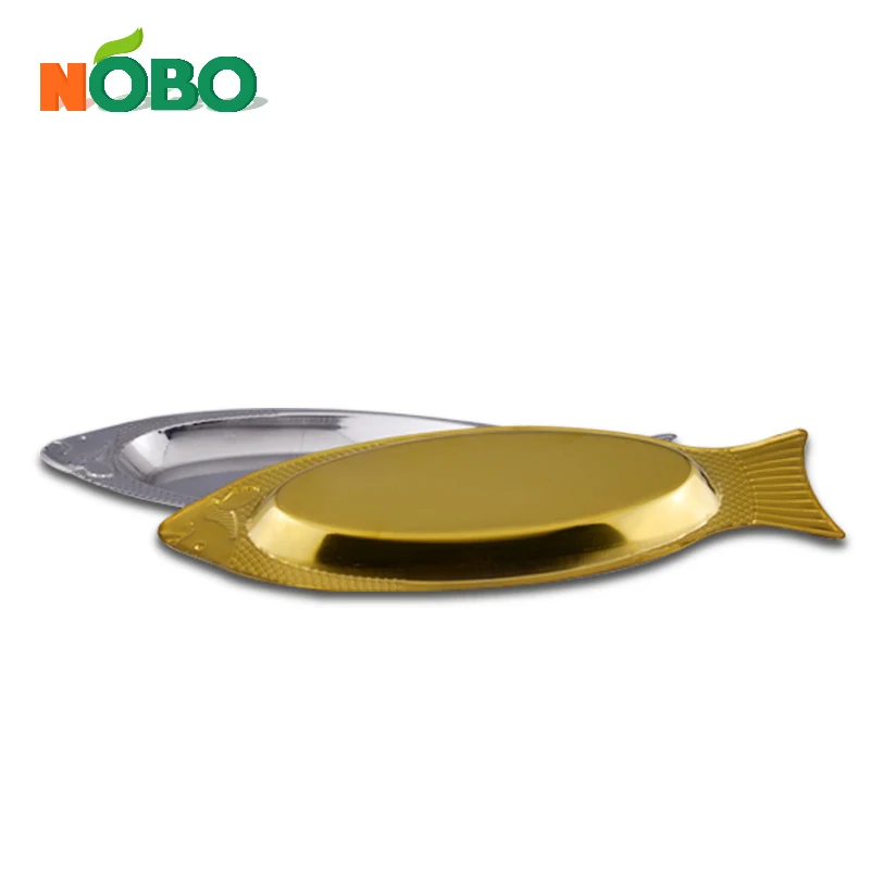 Fish Shape Magnetic Stainless Steel Serving Tray Dinner Plate