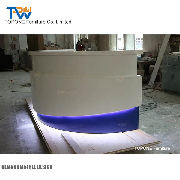 SPA Reception Counter Modern Office Front Desk Commercial LED Reception Desk