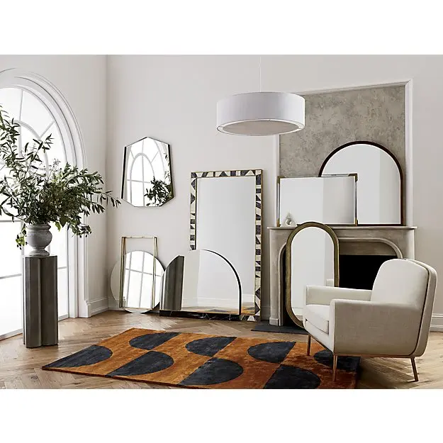 Pendulum Gold Stainless Steel Open Framework Brass Circular Wall Mirror