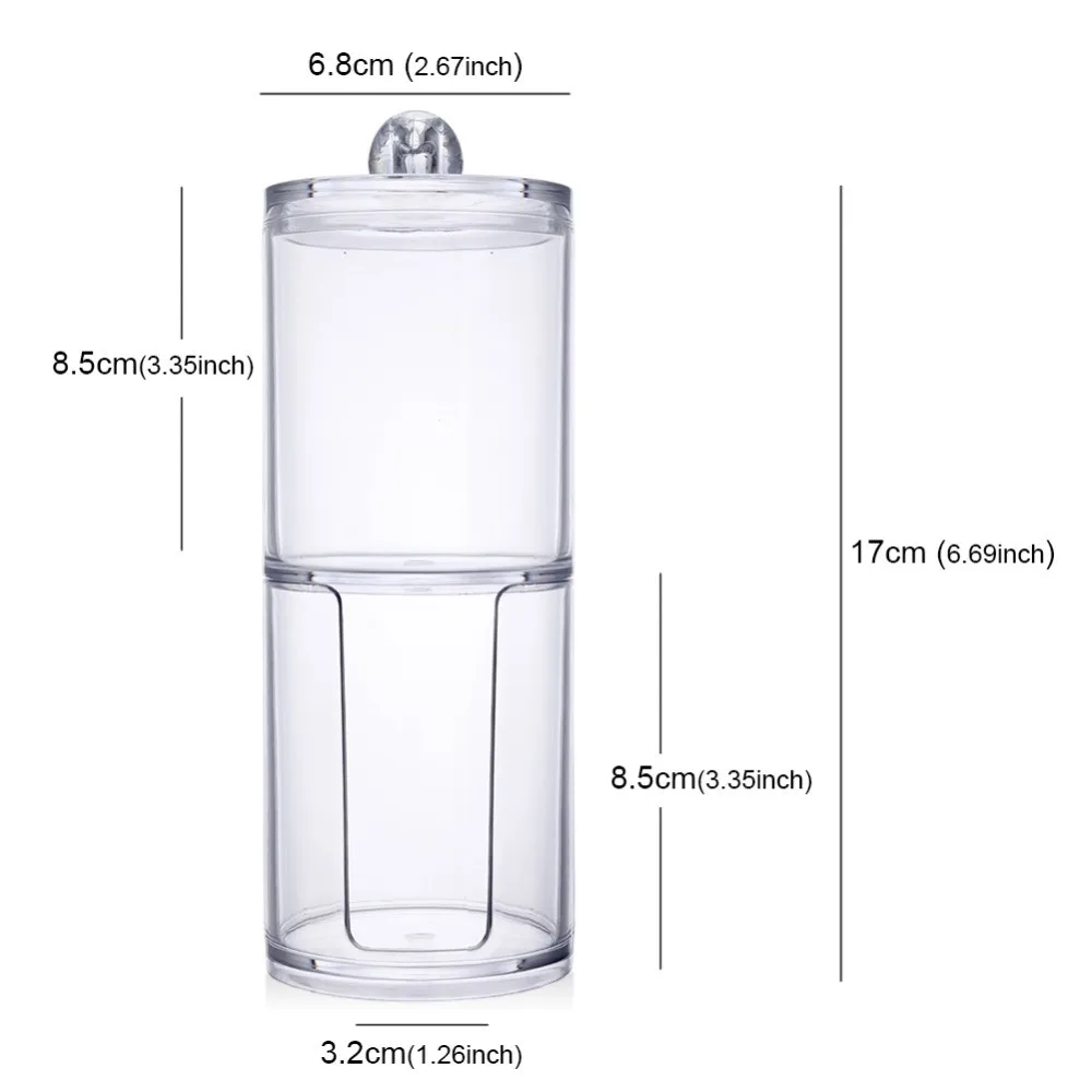 Boveker Runder Baumwollhalter Aus Acryl – Mit Deckel Für Make-up-Pads, Transparent, 6,6 Cm Durchmesser