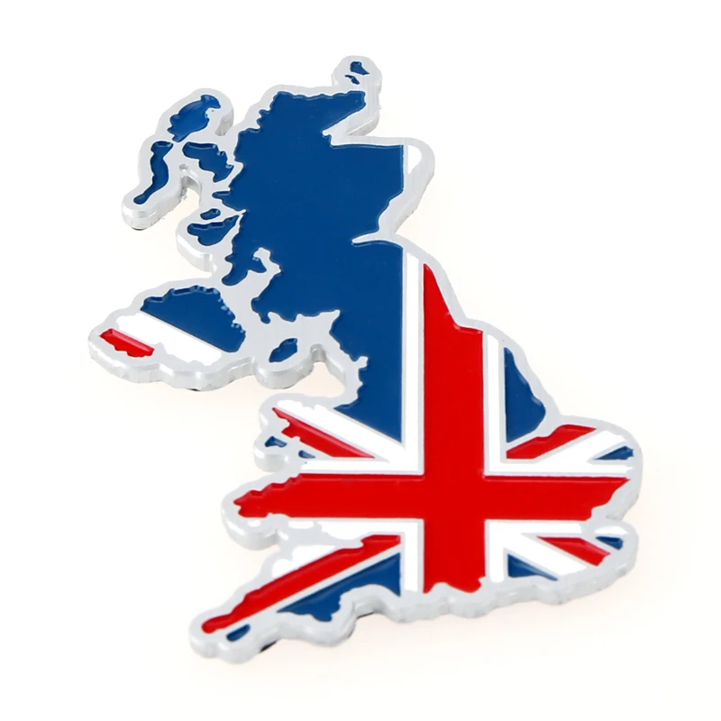 ETIE Factory Cheap Low Prices Custom Made Car Emblems UK Flag Badges Aluminum Alloy Matel Nameplate Body Stickers Car Decor